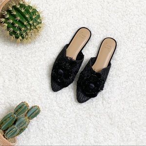 A New Day Textured Slip On Mules Black Size 8